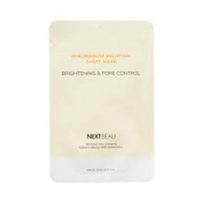МАСКА ТКАНЕВАЯ NEXTBEAU BRIGHTENING&PORE С НИАЦИНАМИДОМ 22МЛ