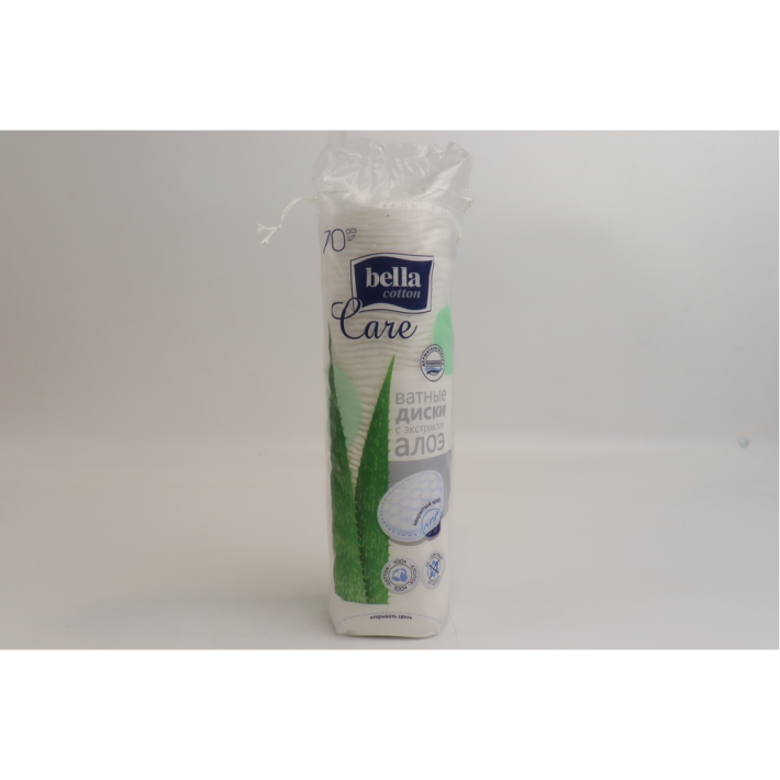 ПОДУШЕЧКИ ВАТНЫЕ BELLA COTTON CARE С ЭКСТРАКТОМ АЛОЭ 70ШТ