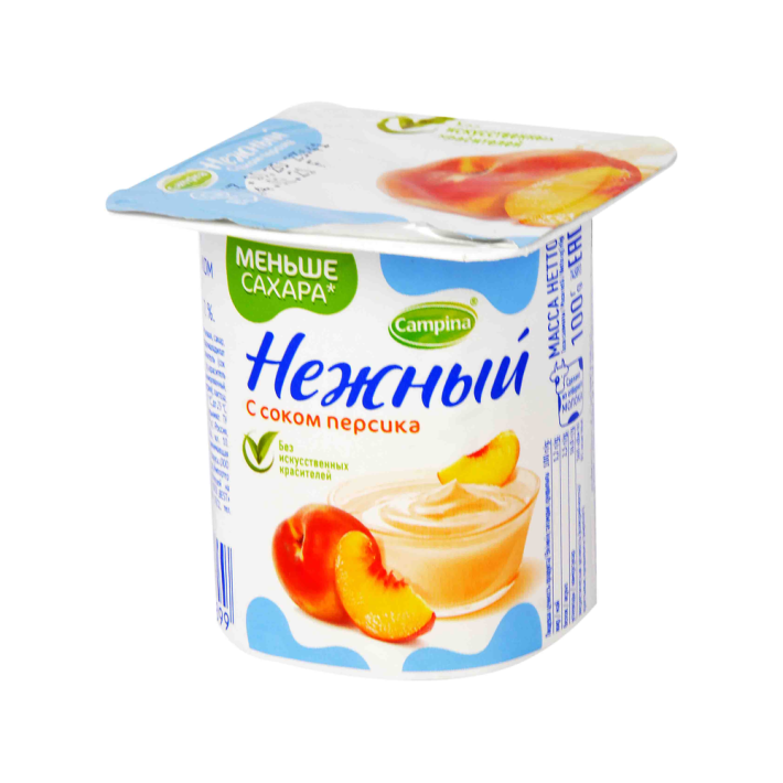 Йогурт Campina Нежный 1,2% персик 100 г