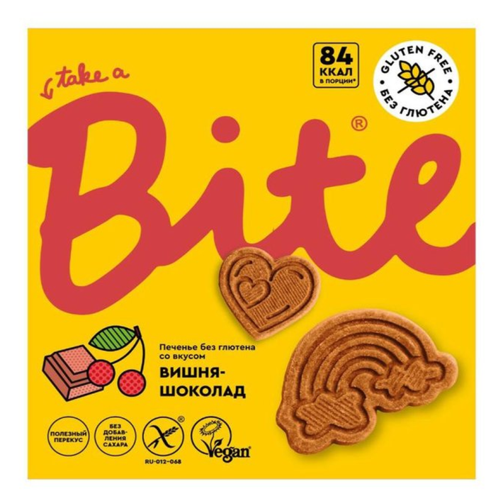 ПЕЧЕНЬЕ BITE БЕЗ ГЛЮТЕНОВОЕ ВИШНЯ ШОКОЛАД 115ГР