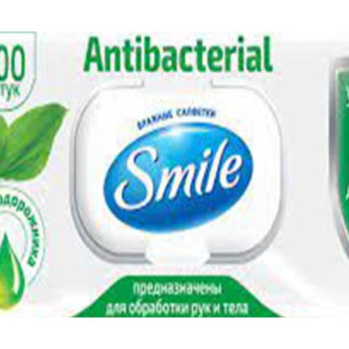 САЛФЕТКА ВЛАЖНАЯ SMILE ANTIBACTERIAL С ВИТАМИНАМИ 100ШТ