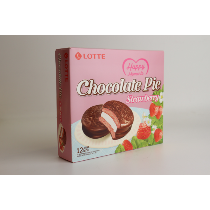 ПЕЧЕНЬЕ CHOCOLATE PIE STRAWBERRY СО ВКУСОМ КЛУБНИКИ 336ГР
