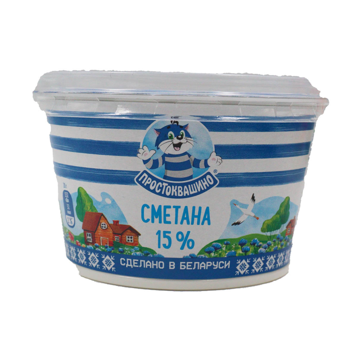 Сметана Простоквашино 15% 180 г
