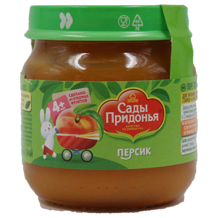 ПЮРЕ ПЕРСИКОВОЕ С САХАРОМ САДЫ ПРИДОНЬЯ 80Г СТЕКЛО
