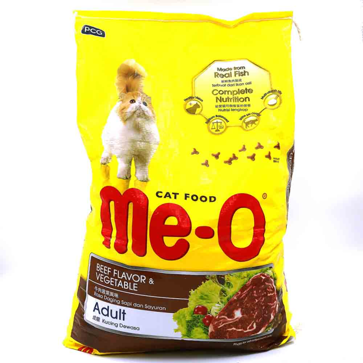 Корм для кошек Me-o cat food adult beef and vegetable flavor with free food 7 кг+10%