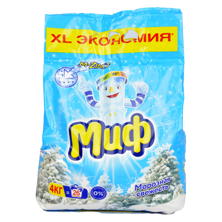 Порошок Миф автомат морозная свежесть 4 кг