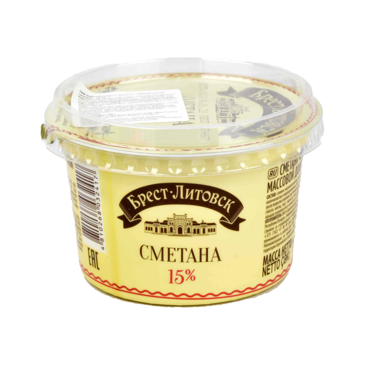 Сметана Брест Литовск 15% 180 г