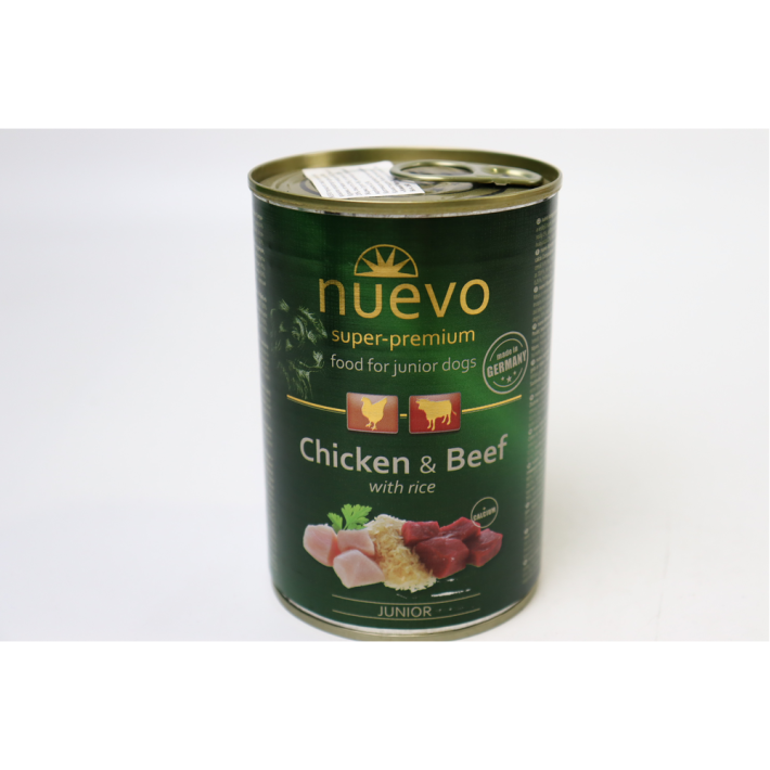 NUEVO КОНСЕРВЫ Д/ЩЕНКОВ С КУРИЦ/ГОВЯД РИСОМ И КАЛЬЦИЕМ 400ГР