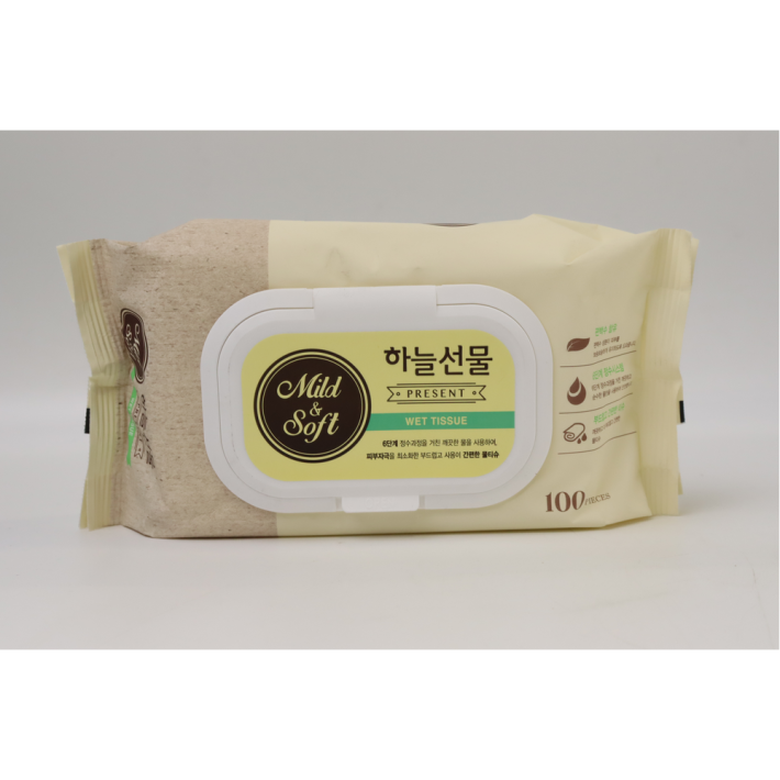 Детские влажные салфетки Mild & Soft гипоаллергенная пластиковая крышка 100 шт