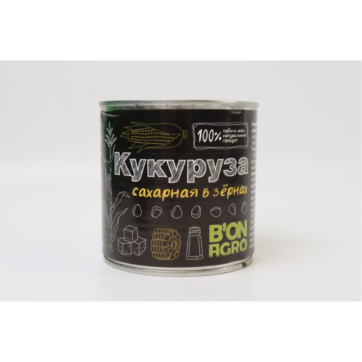 КУКУРУЗА КОНСЕРВИРОВАННАЯ В ЗЕРНАХ Ж/Б BON AGRO 400ГР
