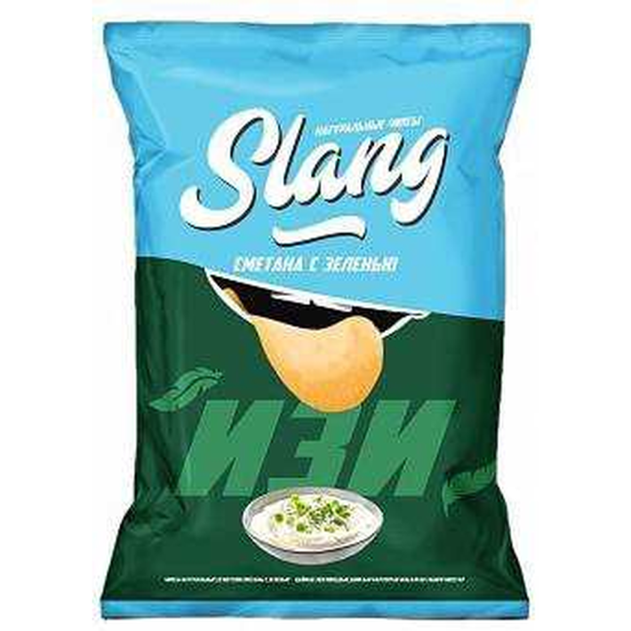 ЧИПСЫ SLANG СМЕТАНА С ЗЕЛЕНЬЮ 60ГР
