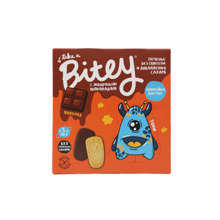 ПЕЧЕНЬЕ С ГЛАЗУРЬЮ BITEY МОЛОЧНЫЙ ШОКОЛАД 125ГР