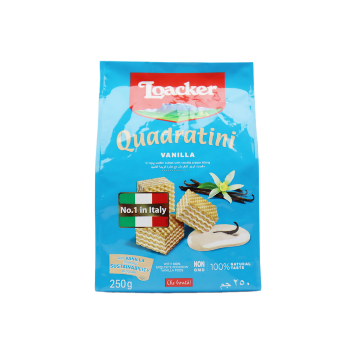 Кубики вафельные Loacker quadratini vanille 250 г