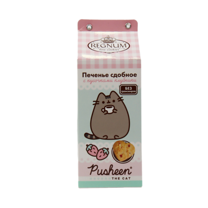 ПЕЧЕНЬЕ REGNUM PUSHEEN СДОБНОЕ С КУСОЧКАМИ КЛУБНИКИ 150ГР