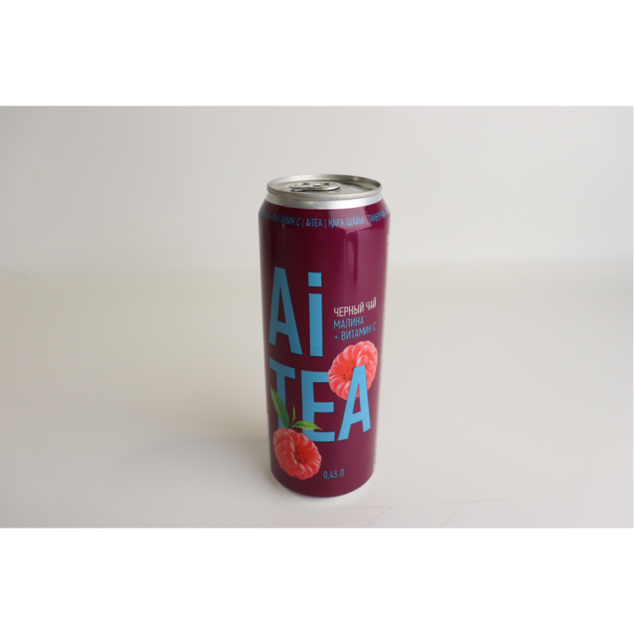 БЕЗАЛКОГОЛЬНЫЙ НАПИТОК ЧЕРНЫЙ ЧАЙ AI TEA СО ВКУСОМ МАЛИНА 0,45Л А/Б