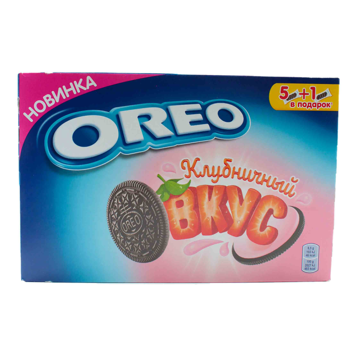 Печенье Oreo с какао начинка клубника 228 г