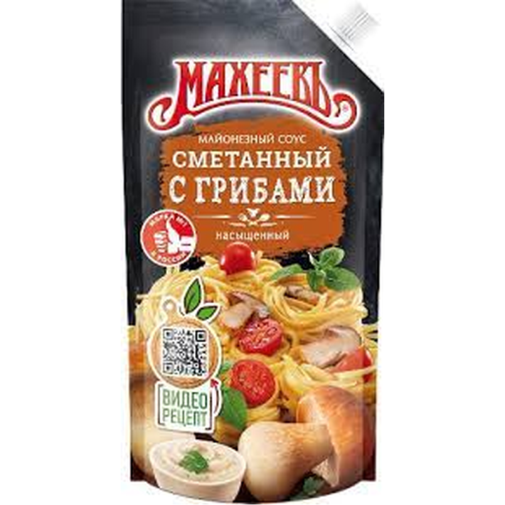 СОУС МАЙОНЕЗНЫЙ МАХЕЕВЪ СМЕТАННЫЙ С ГРИБАМИ ДП ЖИР 50,5% ДОЗ 200ГР