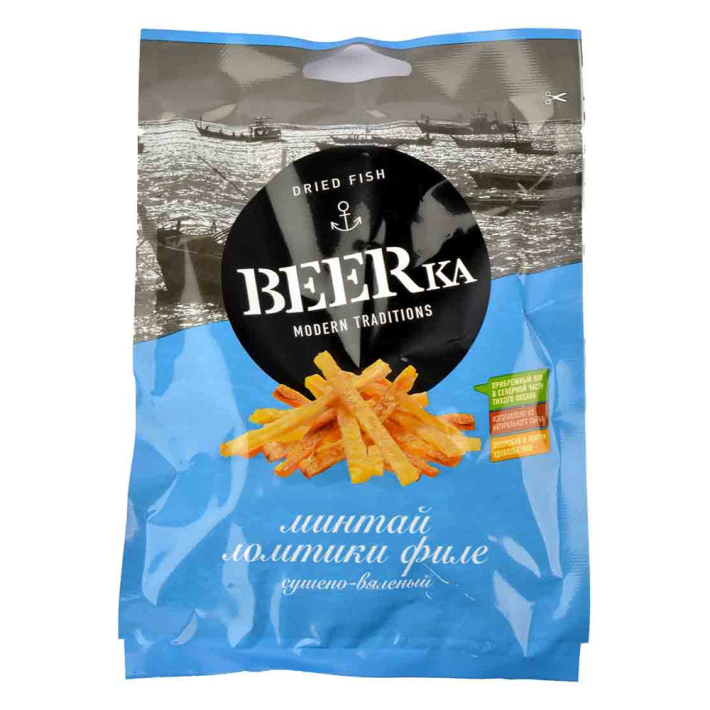 Рыбка Beerka сушеная, филе минтая 25 г