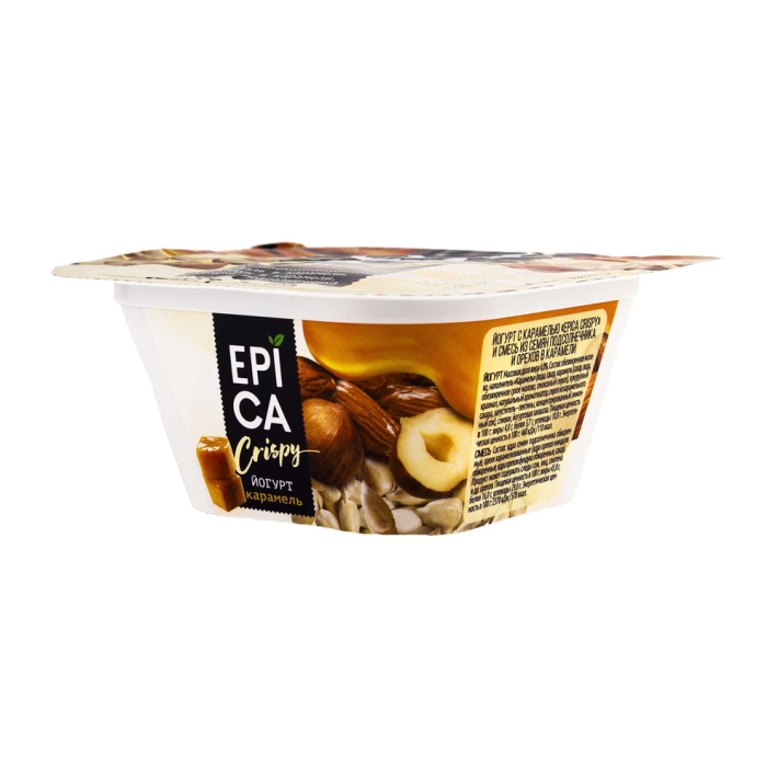 Йогурт Epica crispy с карамелью 10,2% 140 г