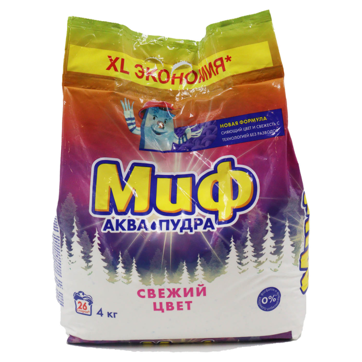 Порошок Миф автомат 3в1 свежий цвет 4 кг