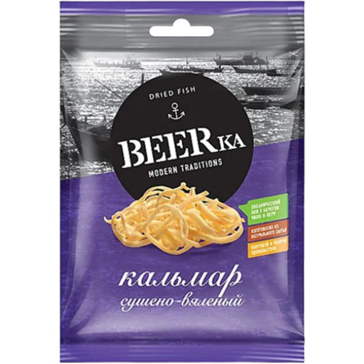 Кальмар Beerka копченые кольца 38 г