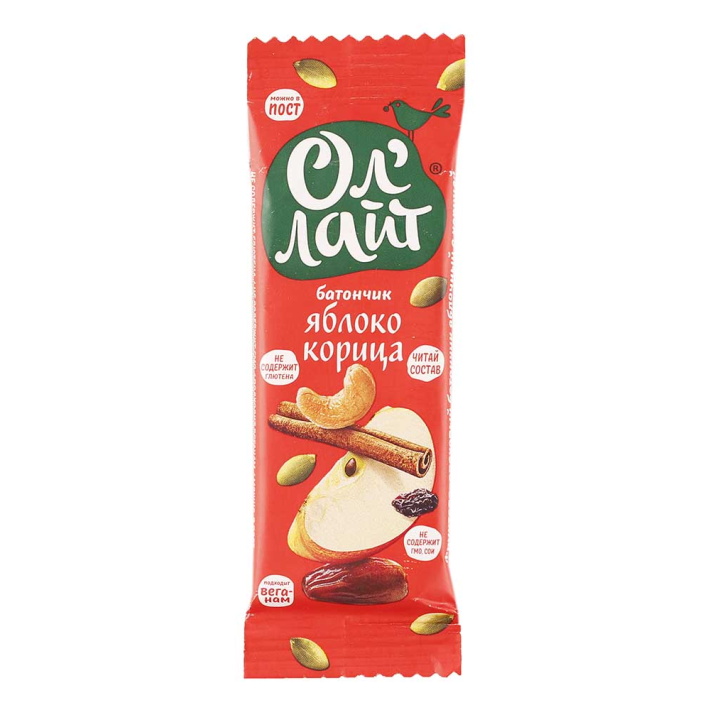 Батончик Ол лайт яблочный с корицей Ол лайт 30 г