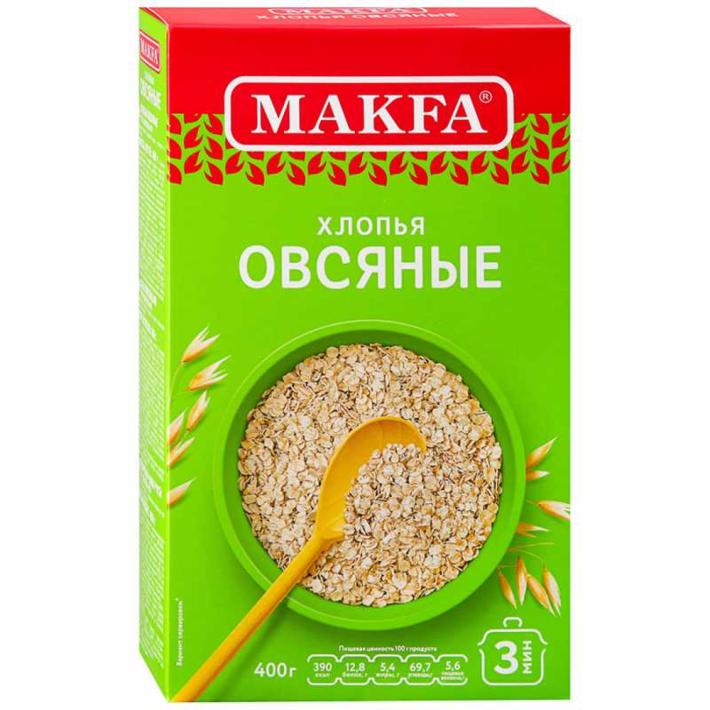 Хлопья овсяные Макфа 400 г