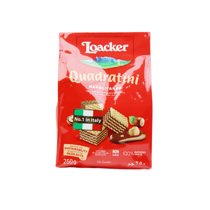 Кубики вафельные Loacker quadratini napolitaner 250 г