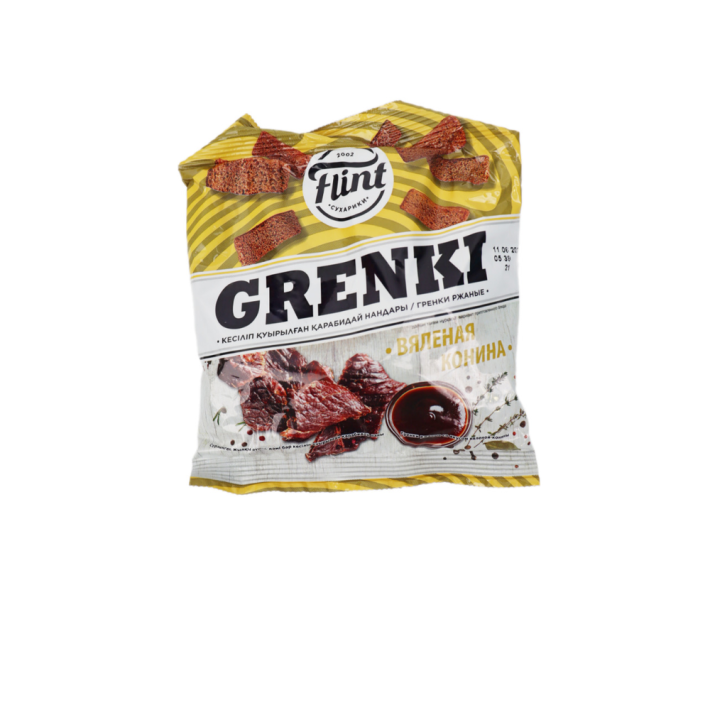 ГРЕНКИ РЖАНЫЕ FLINT ВКУС ВЯЛЕНАЯ КОНИНА 60ГР