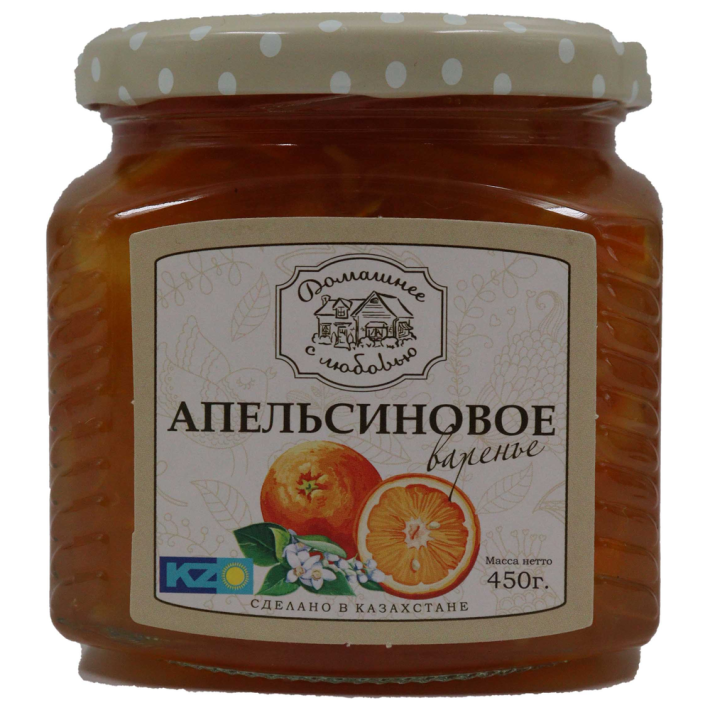 ВАРЕНЬЕ ДОМАШНЕЕ С ЛЮБОВЬЮ АПЕЛЬСИНОВОЕ 450ГР