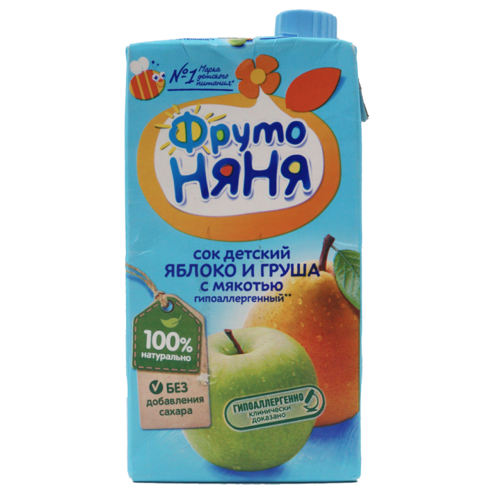 Сок Фруто Няня Яблоко и Груша с мякотью 500 мл