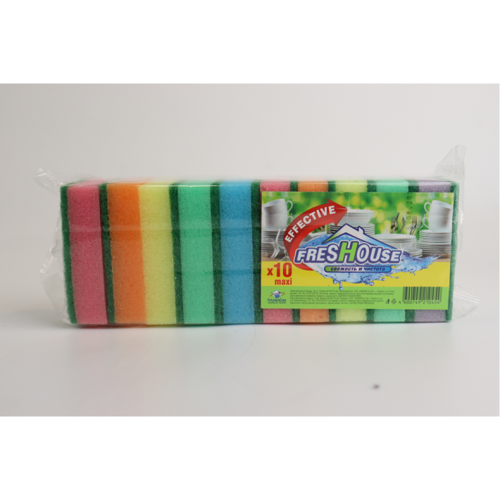 Губка для посуды Freshouse Effective Maxi 10 шт
