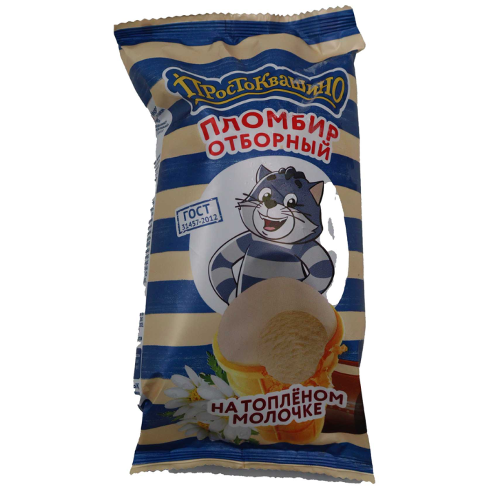 МОРОЖЕНОЕ ПРОСТОКВАШИНО ОТБОРНЫЙ НА ТОПЛЁНОМ МОЛОКЕ 15% 80ГР