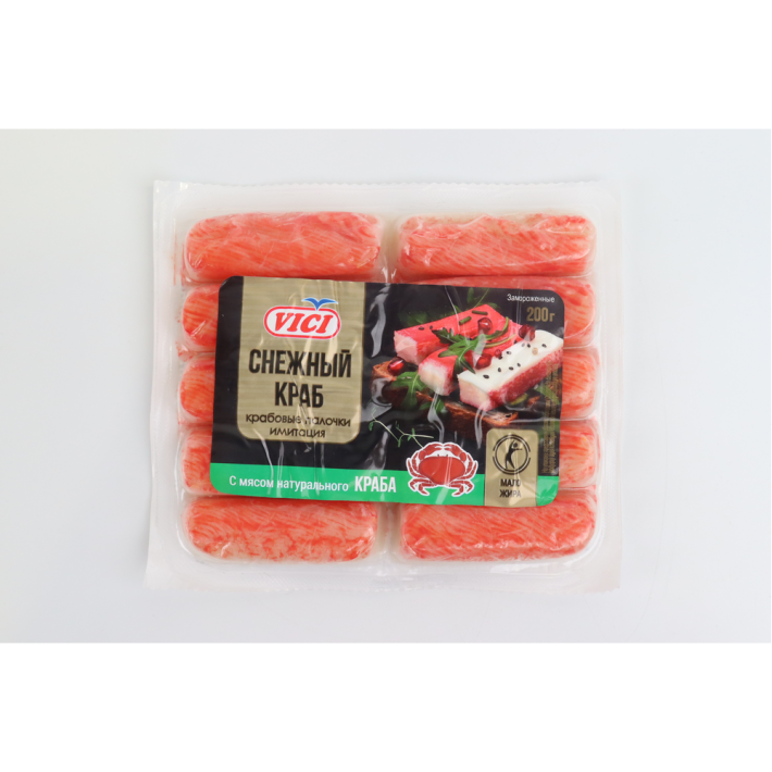 Палочки крабовые Vici с мясом натурального краба замороженные 200 г