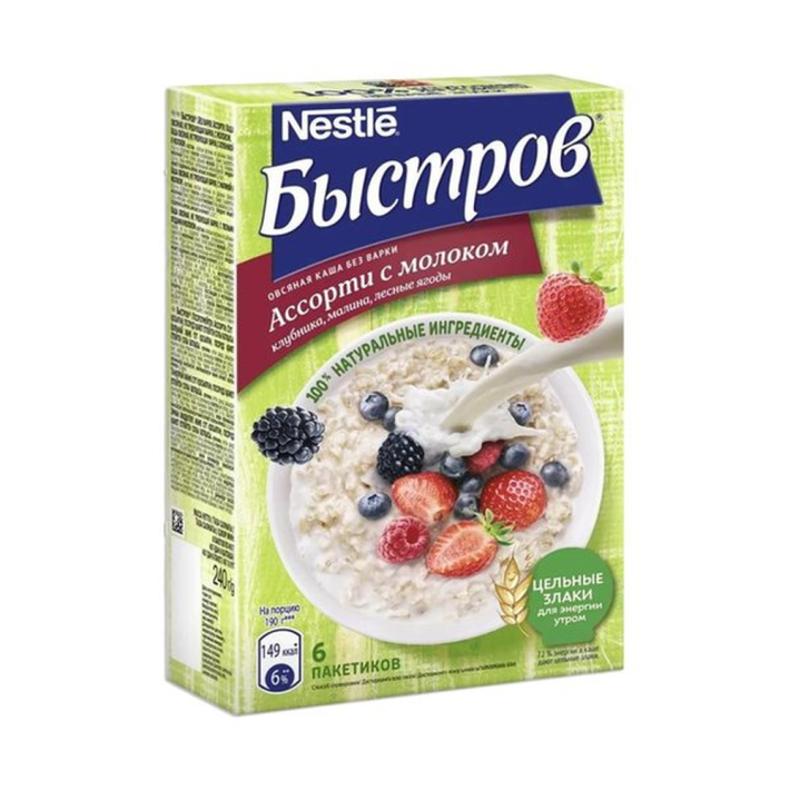 Каша Быстров овсяная ассорти со сливками 240 г