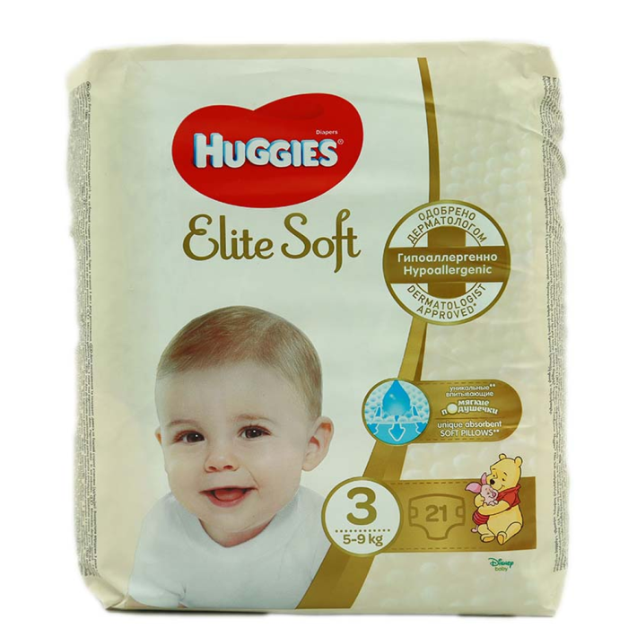 Подгузники Huggies elite soft 21 шт