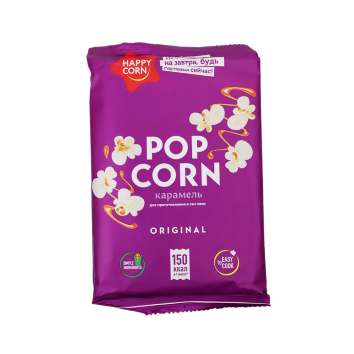 ПОПКОРН HAPPY CORN Д/СВЧ КАРАМЕЛЬНЫЙ 100ГР