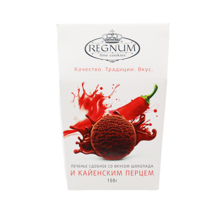 ПЕЧЕНЬЕ REGNUM ШОКОЛАДНОЕ СДОБНОЕ С КАЙЕНСКИМ ПЕРЦЕМ 150ГР