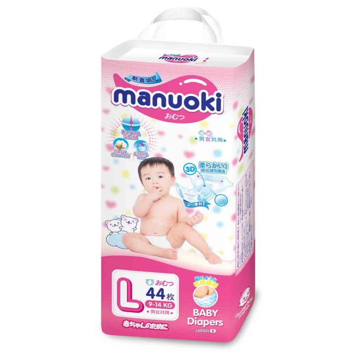 ПОДГУЗНИКИ ДЕТСКИЕ MANUOKI L 44ШТ