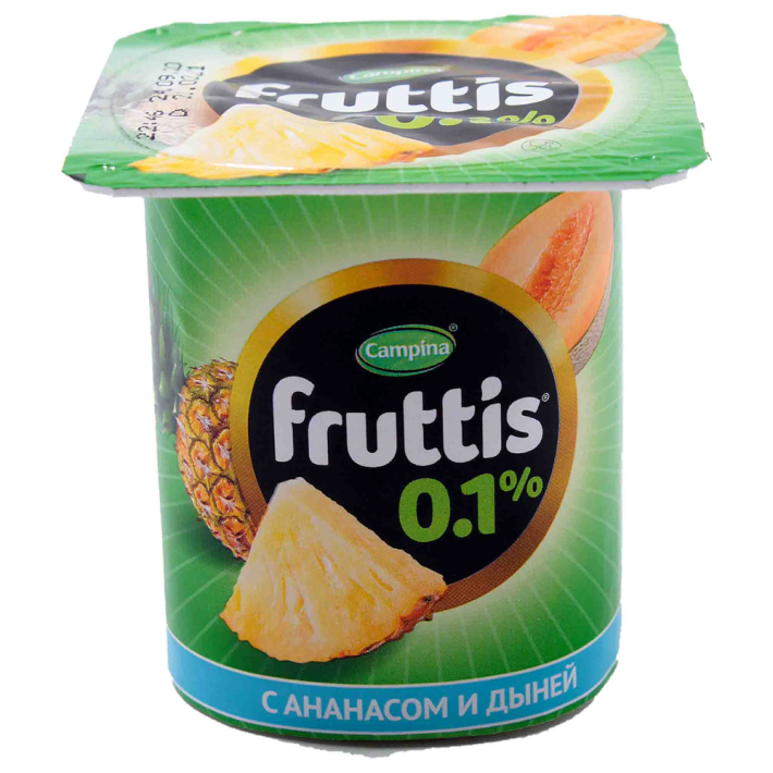 Йогурт Fruttis легкий 0,1% ананас дыня лесные ягоды 110 г