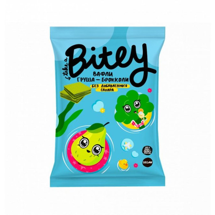 ВАФЛИ BITEY ФРУКТОВО-ОВОЩНЫЕ ГРУША-БРОККОЛИ 35ГР