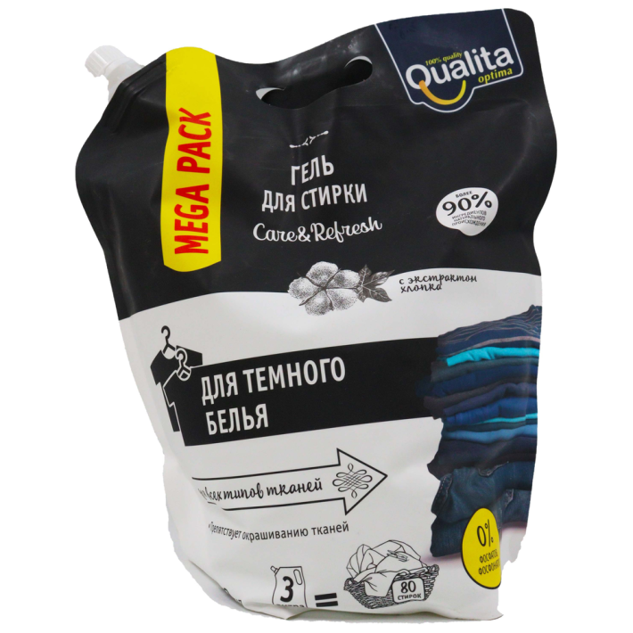 ГЕЛЬ Д/СТИРКИ QUALITA Д/ТЕМНОГО БЕЛЬЯ ДОЙ-ПАК 3Л