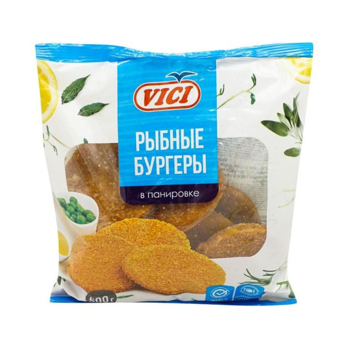 Бургеры рыбные зам Vici любо есть 500 г