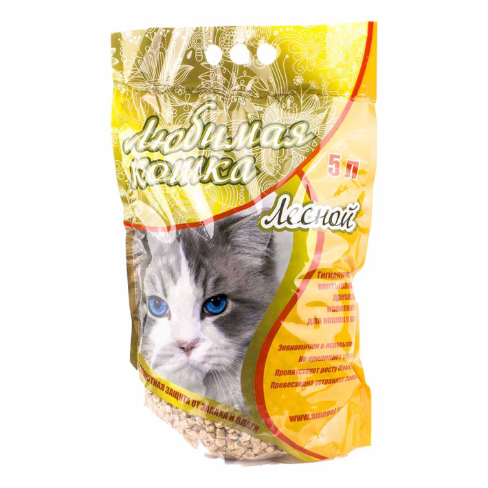 Наполнитель Любимая кошка лесной 5 л