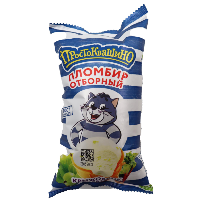 МОРОЖЕНОЕ ПРОСТОКВАШИНО ВАНИЛЬНОЕ С НАПОЛ/РЕВЕНЬ-КРЫЖОВНИК 80ГР