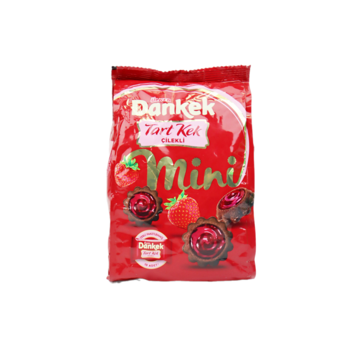 КЕКС DANKEK MINI TART ШОКОЛАДНЫЙ С КЛУБНИЧНОЙ НАЧИНКОЙ 150ГР