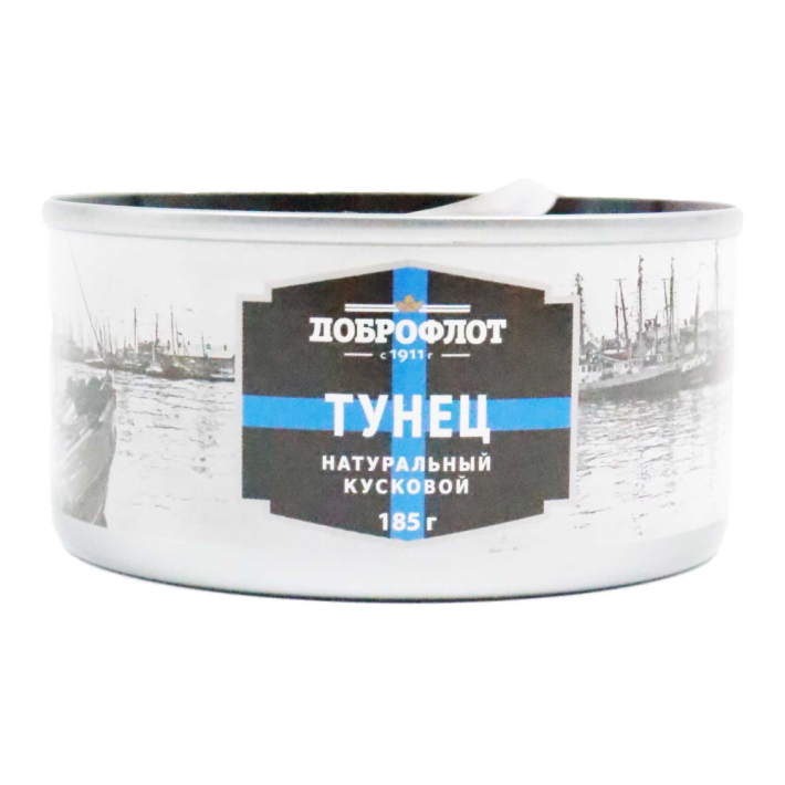 ТУНЕЦ ДОБРОФЛОТ КУСКОВОЙ НАТУРАЛЬНЫЙ 185ГР