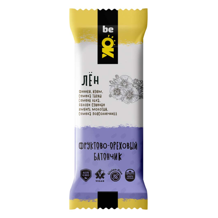 Батончик Be ok фрукт орех лён 30 г