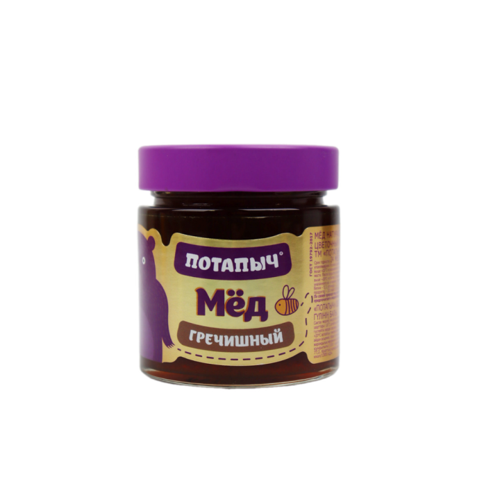 МЁД НАТУРАЛЬНЫЙ ПОТАПЫЧ ГРЕЧИШНЫЙ 250ГР