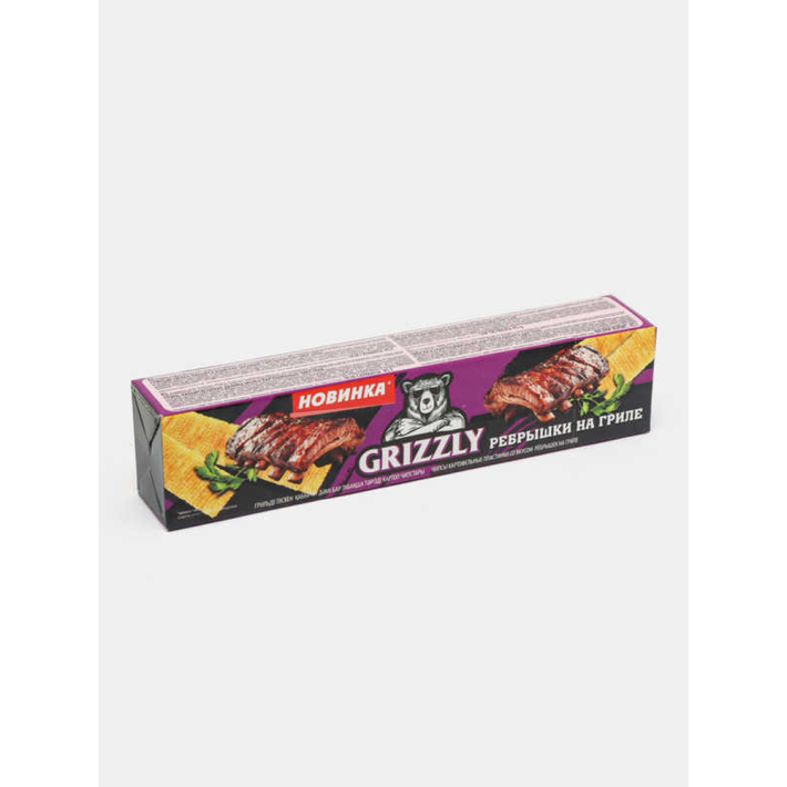 ЧИПСЫ ПЛАСТИНКИ GRIZZLY СО ВКУСОМ РЕБРЫШКИ НА ГРИЛЕ 45ГР